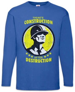 There's Construction After Destruction Herren Langarm T-Shirt Bauarbeiter Maurer - Picture 1 of 1