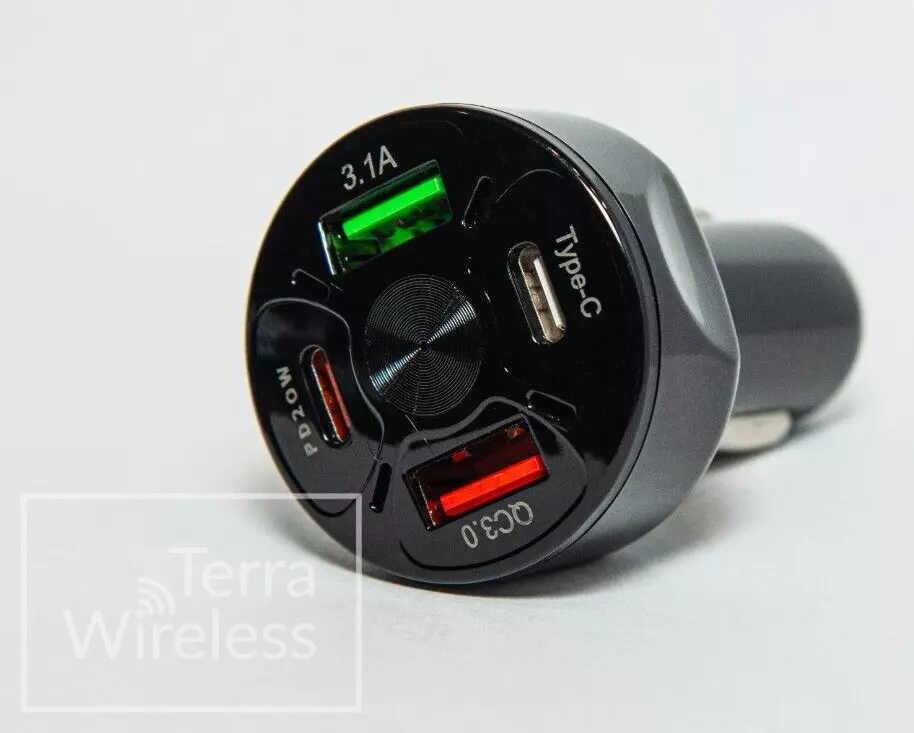 4-port USB Car Charger Adapter Cigarette - Moto TCL Nokia Oppo LG Samsung iPhone - Image 1 of 3