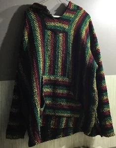 Baja Joe Hoodie Herren 3XL Drogenteppich Poncho schwarz/rot/grün/gelb Hippie Mexiko - Bild 1 von 5