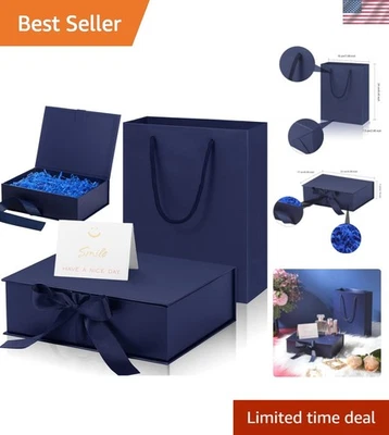 Elegante caja de regalo de lujo azul oscuro - perfecta para el día del padre y ocasiones especiales Foto 1 de 4