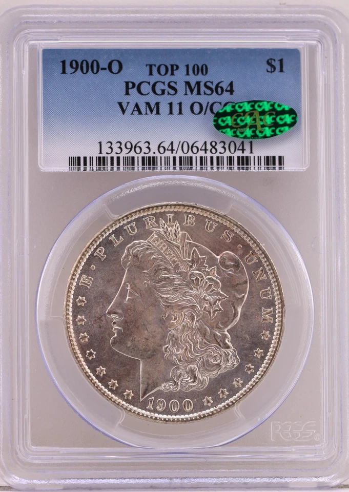 1900-O  $1 PCGS MS 64 CAC VAM 11 O/CC Overdate. (TOP 100) - Image 1 of 4