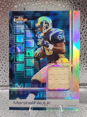 2002 Topps Finest MARSHALL FAULK Game Jersey Refractor Patch /250 #70 - Image 1 of 2