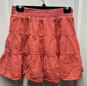 Cat & Jack Girl's Size XL (14/16) Orange Skirt Elastic Waist w/ Geometric Accent - Picture 1 of 4