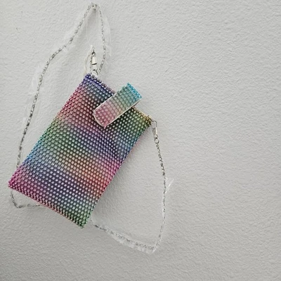 Olivia Miller Rainbow Rhinestones Cami Phone Crossbody Bag - Image 1 of 4