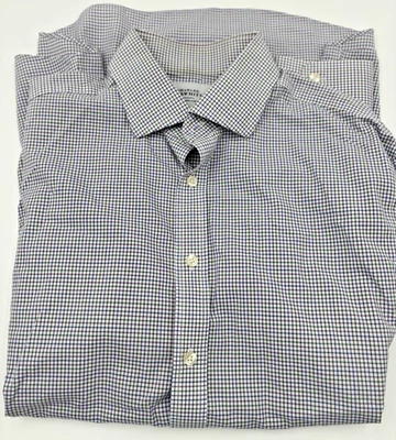 Camisa Charles Tyrwhitt Para Hombre 16 1/2-34 Púrpura/Azul Cuadros Sin Hierro Calce Ajustado Foto 1 de 4
