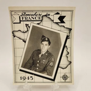 XVIII Airborne WWII 1945 New Years Card Photo Battle Of The Bulge/Market Garden - Picture 1 of 3