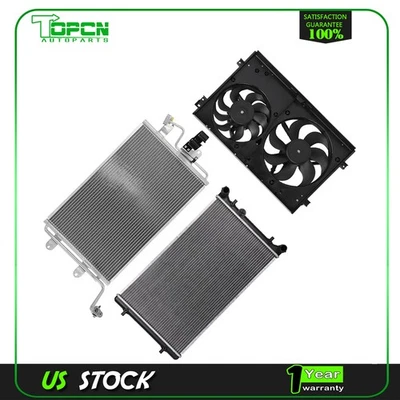 Radiator Condenser Cooling Fan For 1999 2000 2001 2002-2005 Volkswagen Golf Foto 1 de 4