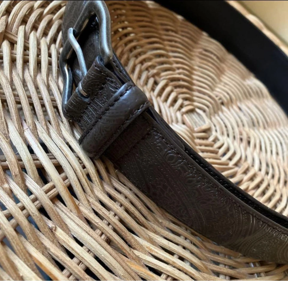 Cinturón de cuero genuino DRIES VAN NOTEN marrón cachemir usado Foto 1 de 3