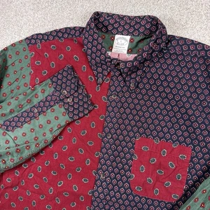 Brook’s Brothers Herren Color Block Printed Cord Button Down Hemd Größe Large - Bild 1 von 5