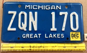 License Plate, Michigan, 2006, Great Lakes, ZQN 170 - Picture 1 of 3