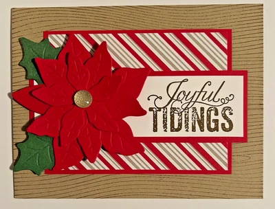 KIT DE TARJETAS DE FELICITACIÓN ~4 Tarjetas + Env~ Estampación de pétalos de pascua de Navidad Foto 1 de 3