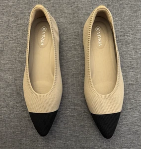 Vivaia spitz zulaufende Ballerinas (Aria 5°) mandel-schwarz Gr. 38 US 7,5 - Bild 1 von 7