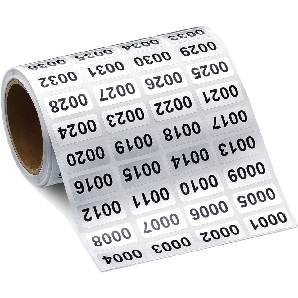 Nummer Aufkleber  Lager Inventar Nummerierung 001-2000 - Bild 1 von 1