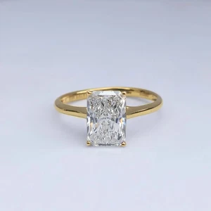 2.02ct Radiant Cut Lab-Grown Diamond Solitaire Ring E/VVS2 | 14K Yellow Gold IGI - Picture 1 of 6