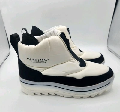 Pajar Canada White Gala Ankle Boot Waterproof Zipper Chunky Womens Size 8.5 New - Image 1 of 4
