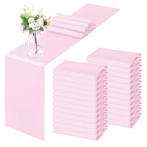 24 Pack Light Pink Satin Table Runner 12 x 108 Inch Smooth Table Runners for ... - Picture 1 of 7