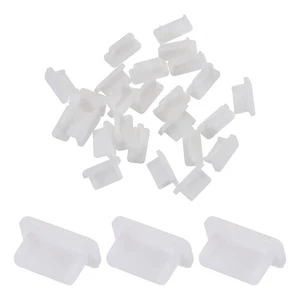 25pcs Prises de Port USB Type C Couvercles Bouchons Silicone Anti Poussière Protecteur, Blanc - Photo 1 sur 7