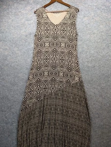 Vestido bohemio Soft Surroundings para mujer mediano marrón negro tulum maxi sin mangas - Imagen 1 de 14