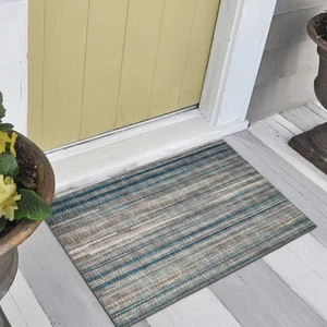 Waverly 1'8" x 2'6" AWA31 Earth Indoor Outdoor Area Rug, Stain Resistant, Mac... - Picture 1 of 7