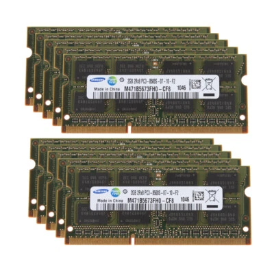 Samsung 2GB 4GB 2Rx8 PC3-8500 DDR3-1066Mhz Laptop RAM DIMM Memory Notebook Lot - Image 1 of 4