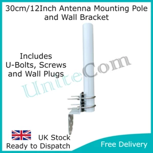 Soporte de poste de montaje de antena de 30 cm/12 pulgadas 4G 5G LTE Wi-Fi GPS LoRa RF TV aérea - Imagen 1 de 6