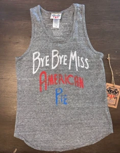 Junk Food Bye Bye American Pie USA lyrics tank top shirt girls L 10 - Picture 1 of 4