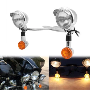 Passing Turn Signals Lights Bar For Honda VTX 1300 1800 TYPE C R S N F T RETRO - Picture 1 of 12