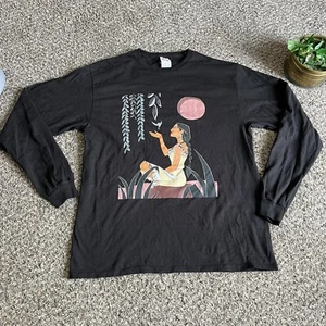 Vintage 90s Disney Pocahontas Shirt Long Sleeve Graphic T Shirt Black L NEW - Picture 1 of 6
