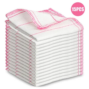 15pcs Kitchen Dish Cloths Cotton Highly Absorbent Dishcloth Towels Washing Rags - Picture 1 of 7