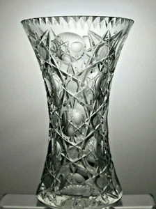 Stevens and Williams Constellation Pattern Glass Crystal Vase C1930 10" - 45C - Picture 1 of 5