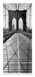Across Brooklyn Bridge Henri Silberman Cityscape Art Print Poster 9x19.75 - Picture 1 of 1