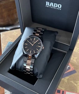Auth. Rado True Automatic Ceramic & Rose Gold Wrist Watch In Box ref R31506152 - Picture 1 of 10