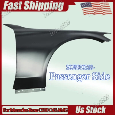 Fender Fit 15-2022 Mercedes Benz C300 Front Passenger Side 2058800218-PFM Black - Image 1 of 4