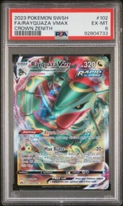 2023 POKEMON SWORD AND SHIELD CROWN ZENITH 102 FULL ART/RAYQUAZA VMAX PSA 6 - Picture 1 of 4