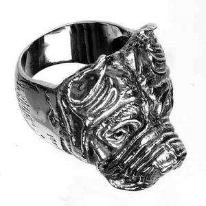 Stainless Steel Ring Bullterrier, Bulldog, Terrier, Shiny Polished - Picture 1 of 6