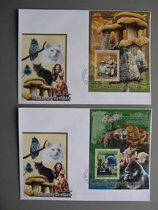 GUINEA, 2x cover FDC 2008, S/S Albert Schweitzer mushroom gorilla - Picture 1 of 1