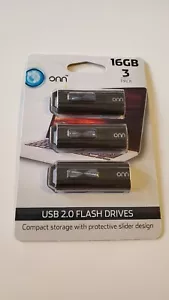 Paquete de 3 unidades flash USB 2.0 Onn de 16 GB - Imagen 1 de 2