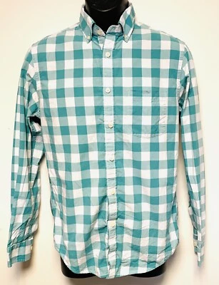 Camisa Merona para mujer con cuello abotonado verde/blanco a cuadros S/P Foto 1 de 4