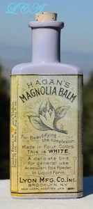 Antigua botella de bálsamo de magnolia hagan púrpura opaco VIDRIO DE LECHE color y HECHO CRUDAMENTE - Imagen 1 de 6
