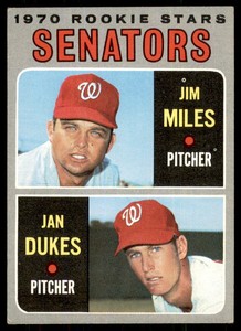 1970 TOPPS SENATORS 1970 ROOKIE STARS - JAN DUKES/JIM MILES RC WASHINGTON