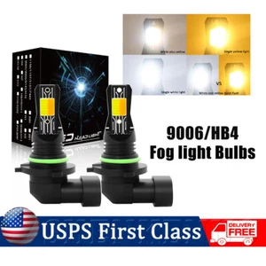 For Toyota 4Runner 2003-09 2X 9006 LED Fog Bulbs Dual Color White+Yellow - Picture 1 of 11