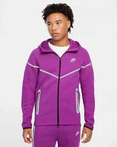 NK Tech Fleece Reflective Windrunner Jacket Bold Berry FZ0754-505 Men's Multi Sz - Picture 1 of 6