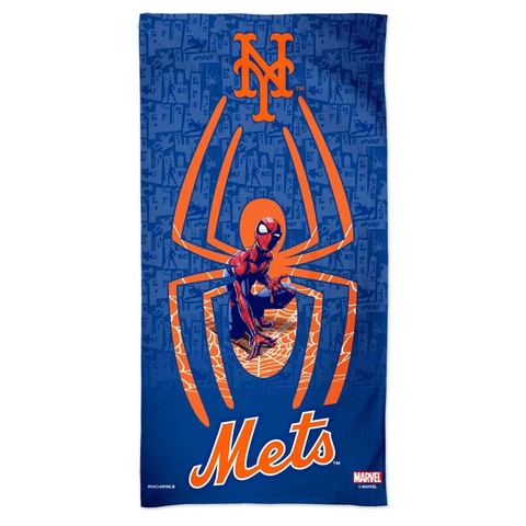 NEW YORK METS SPIDERMAN MARVEL 30"X60" SPECTRA BEACH TOWEL WINCRAFT 😎 Cover
