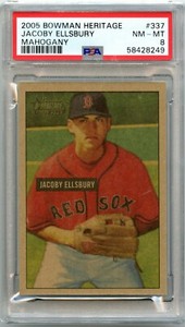 2005 Bowman Heritage Mahogany #337 Jacoby Ellsbury PSA 8