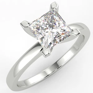 1 Ct Princess VVS2/D Solitaire Diamond Engagement Ring 14K White Gold - Picture 1 of 6
