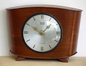 VINTAGE 21cm Smiths Mantel Clock - Wooden Retro Antique Mid Century Desk Gift - Picture 1 of 5