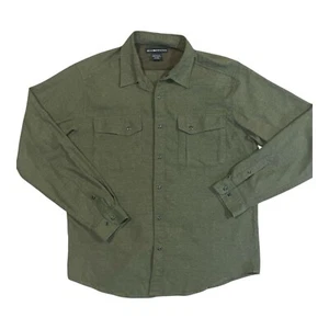 Exofficio XL 2 Pocket Snap Button Long Sleeve Shirt Men Green Cotton Polyester - Picture 1 of 7
