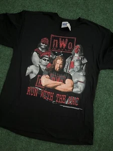 VTG NEW DS WWF WWE NWO Wrestling T Shirt 90s Sting Nash Savage Large WCW - Picture 1 of 5