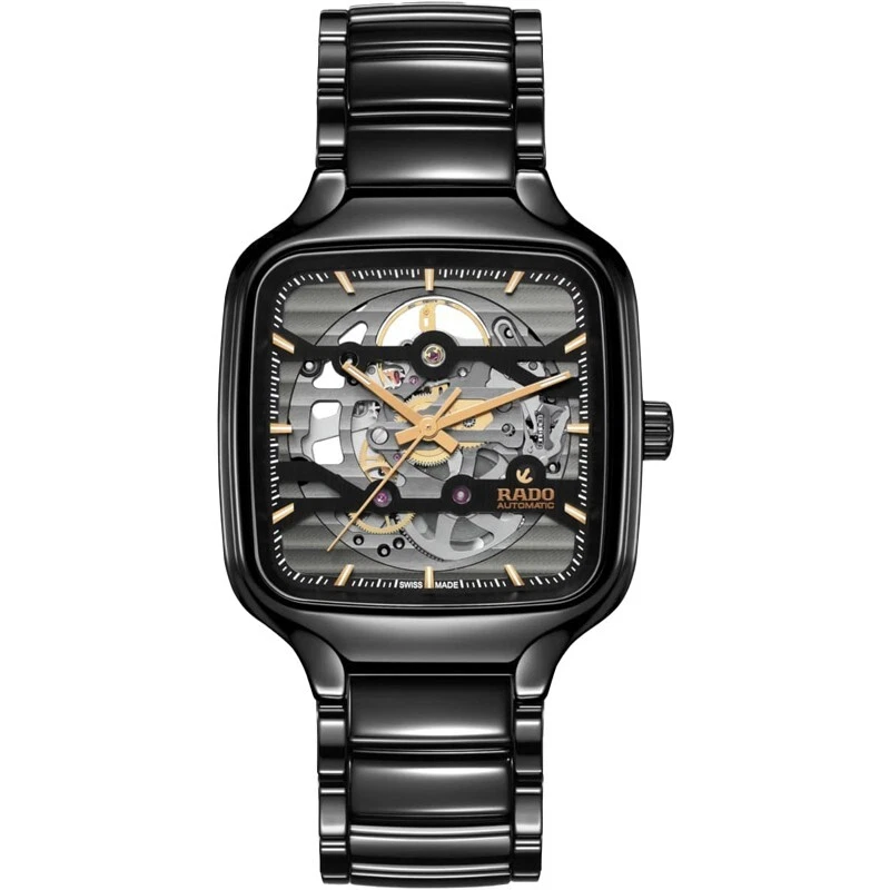 RADO True Square R27124162 Black Ceramic Skeleton Men Watch