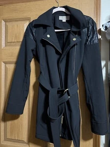 Michael Michael Kors Black Lined Belted Trench Coat Women’s Size M - Picture 1 of 4
